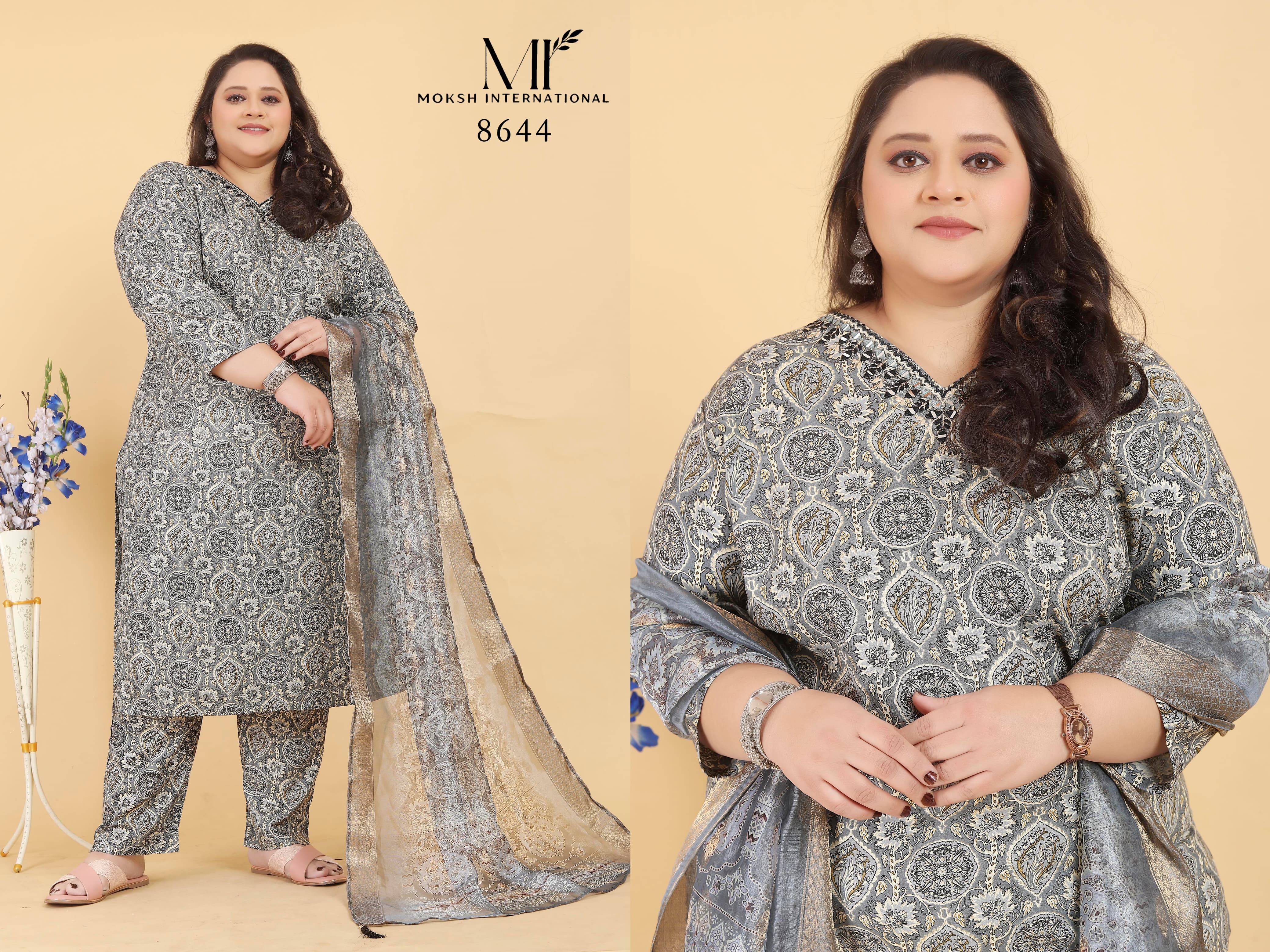 Big Size Royal VOL-1 By Moksh International 8641 To 8646 Series Stylish Premium Rayon Plus size readymade dresses At Wholesale Price